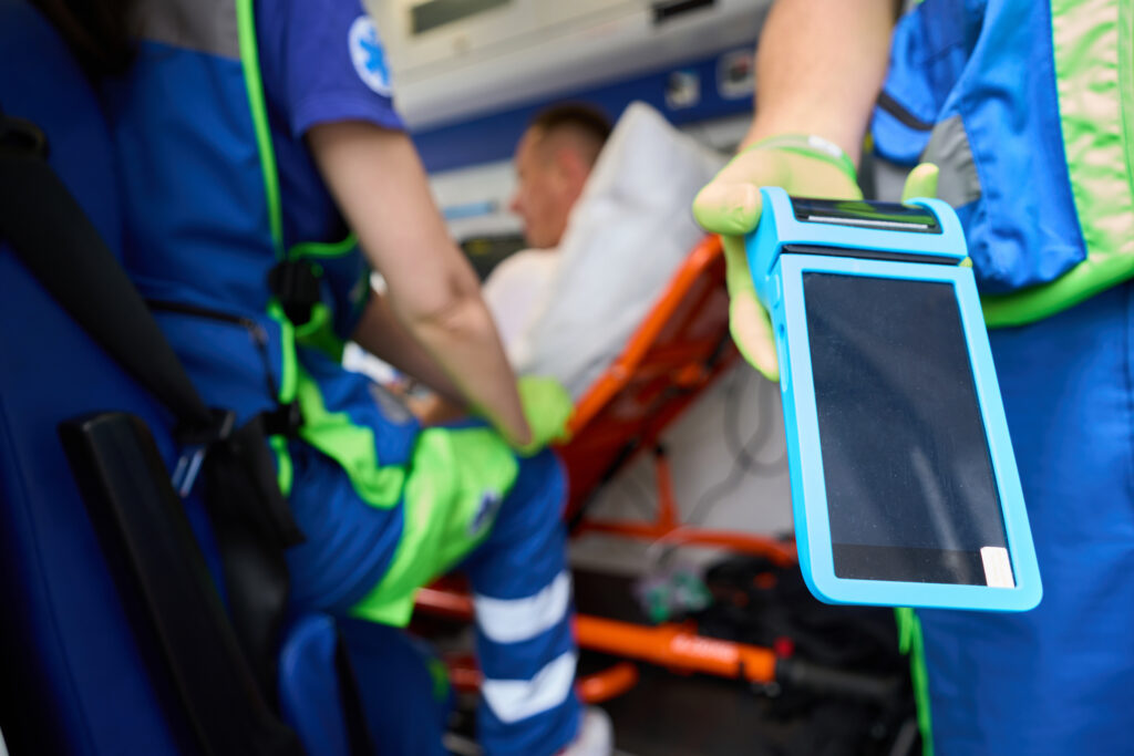 paramedics with patient in an ambulance 2026 09 22 18 23 48 utc